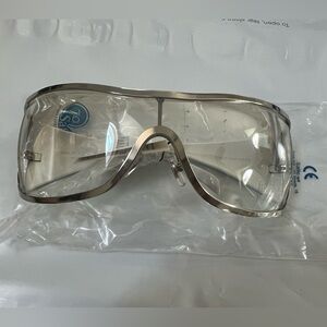 POLICE UNISEX CLEAR/WHT Sunglasses MODEL TZ8711 SIZE 75 13 125 MADE IN ITALY NEW